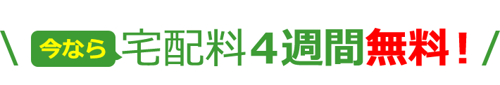 【今なら】宅配料4週間無料！