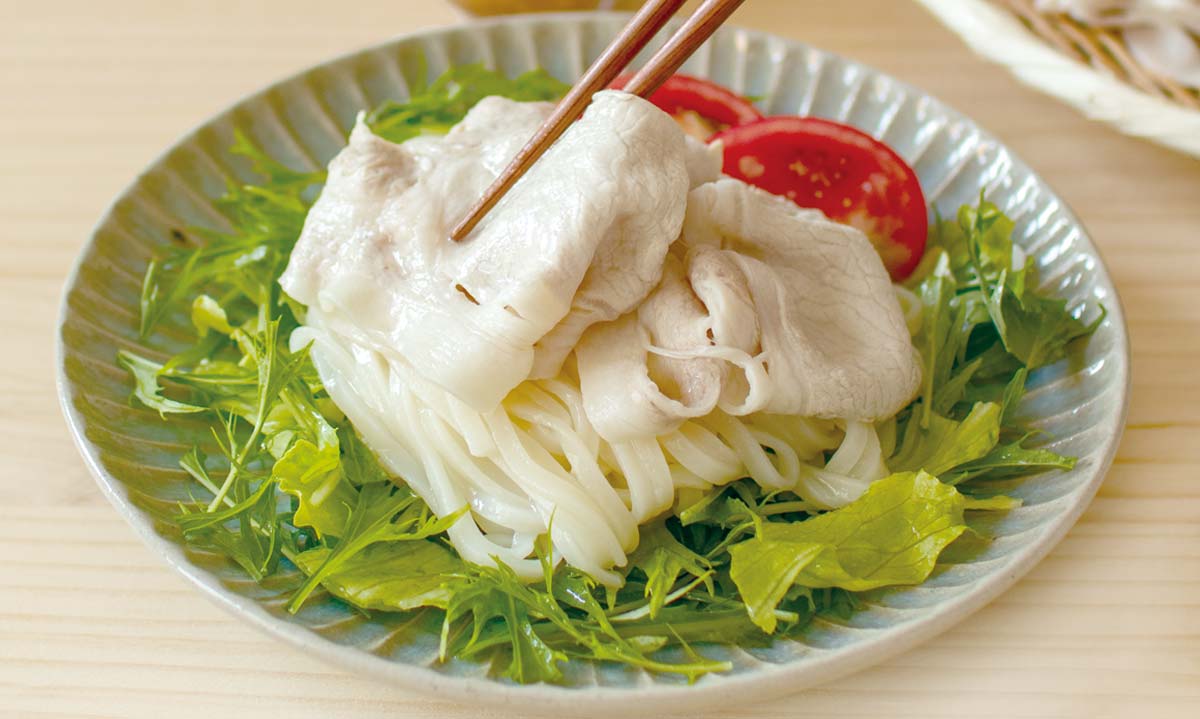 しっとり豚肉のサラダうどん