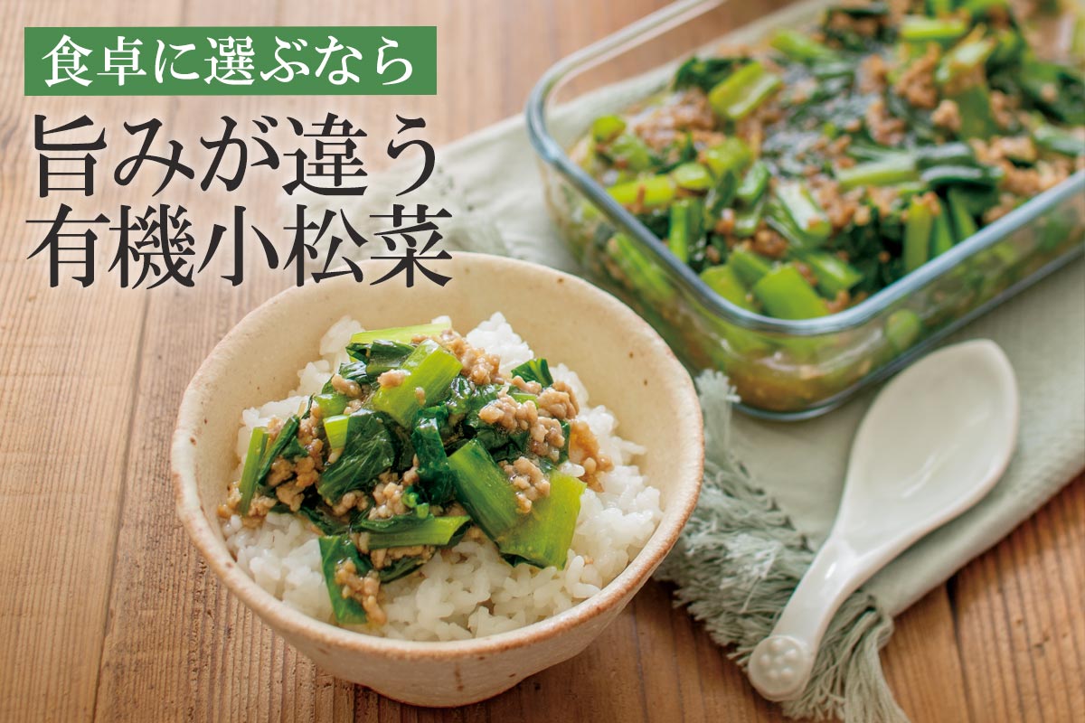 食卓に選ぶなら 旨みが違う有機小松菜~みどり会の有機小松菜~