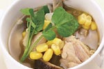 鶏モモと干し椎茸のスープ