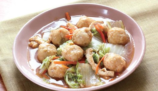 とりごぼう団子と白菜のあんかけ炒め