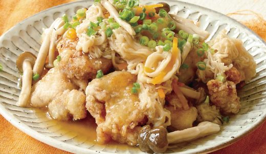 鶏唐揚げヤマブシ茸あんかけ