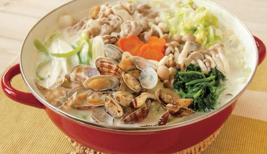 豚肉とあさりの豆乳鍋