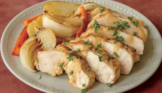 鶏むね肉のロースト ガーリックソース