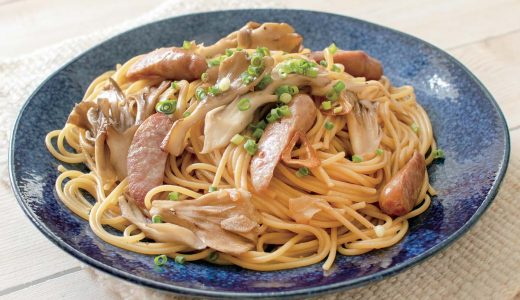 舞茸とウインナーのバター醤油パスタ