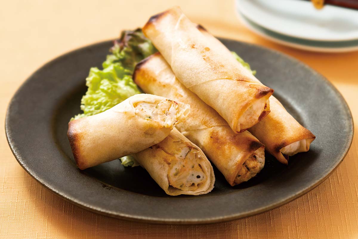 トースターで簡単!エビの春巻き