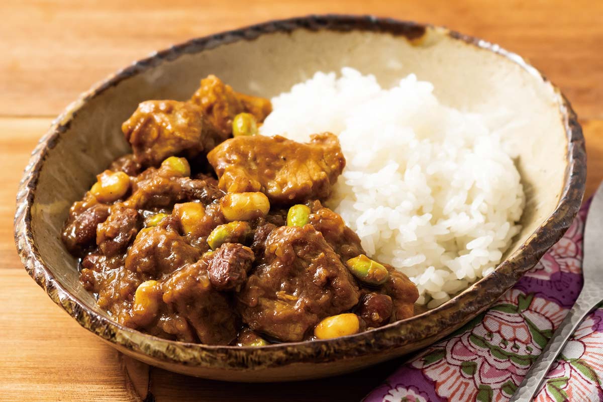 豚肉入り豆カレー