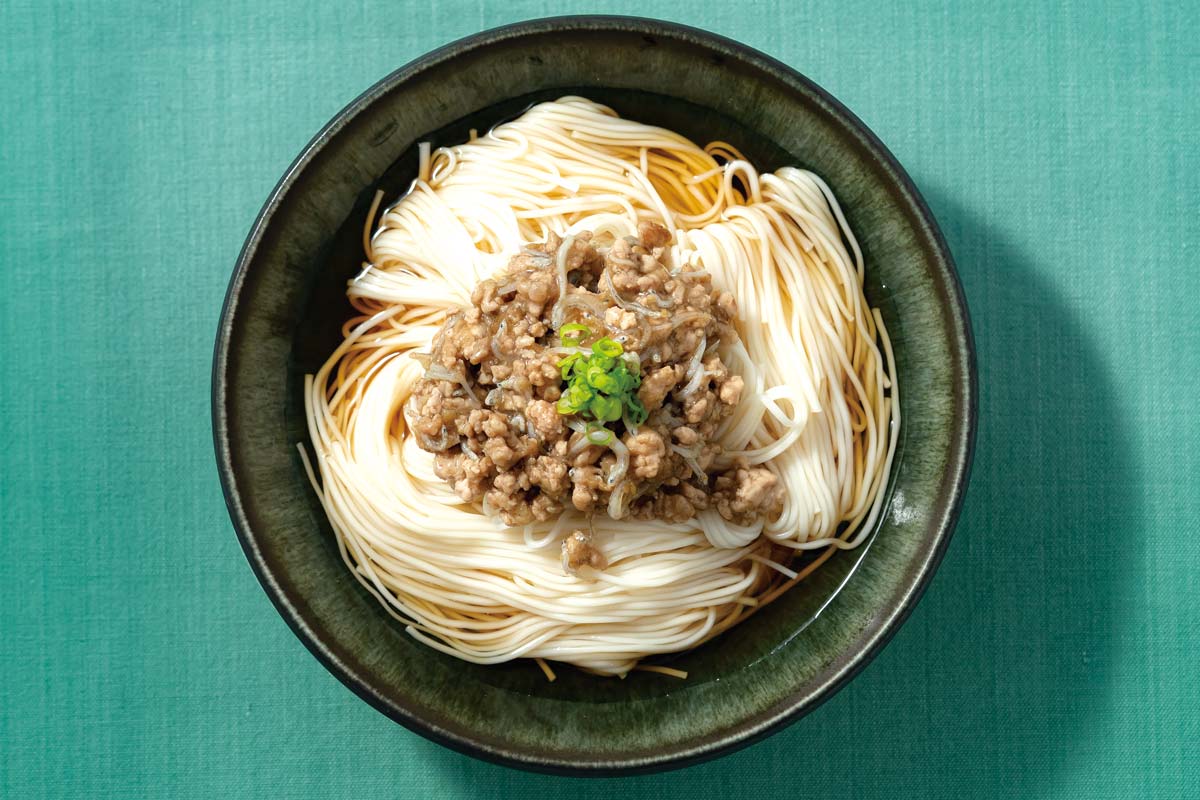 豚肉の白胡椒風味そうめん