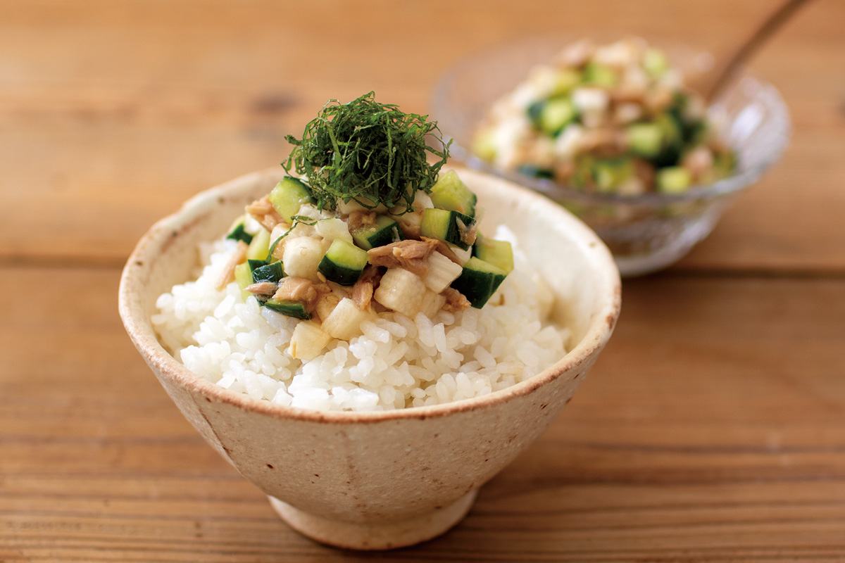 夏野菜のだしのっけご飯
