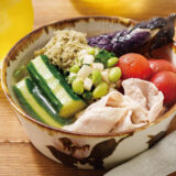 豚しゃぶと夏野菜の冷だし浸し