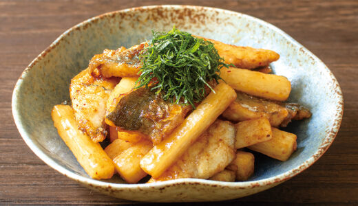 あじと山芋の焼肉のたれ炒め