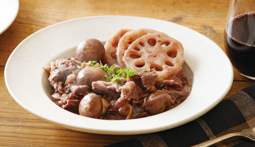 牛肉ときのこの赤ワイン煮
