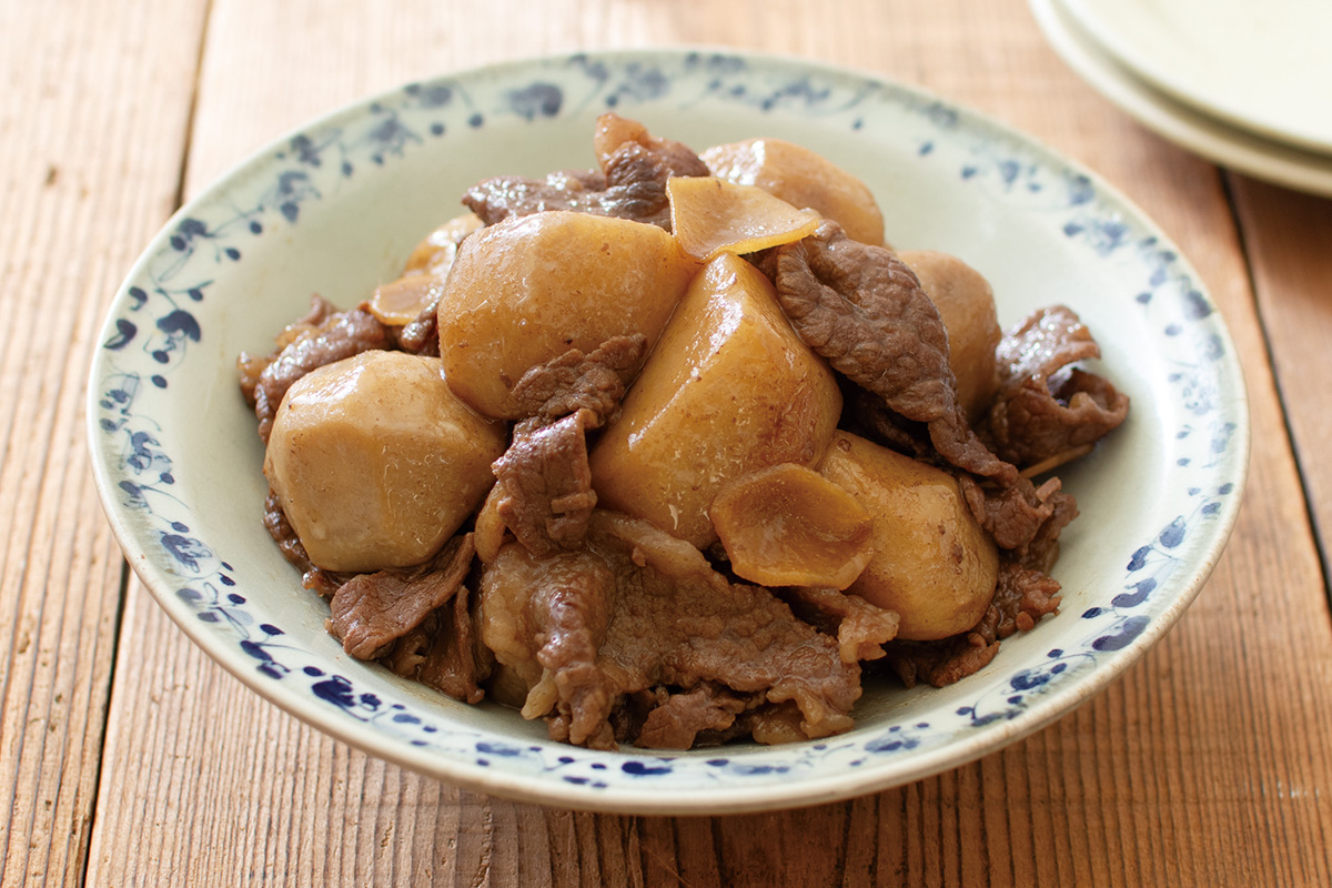 ごろごろ里芋と牛肉のてり煮