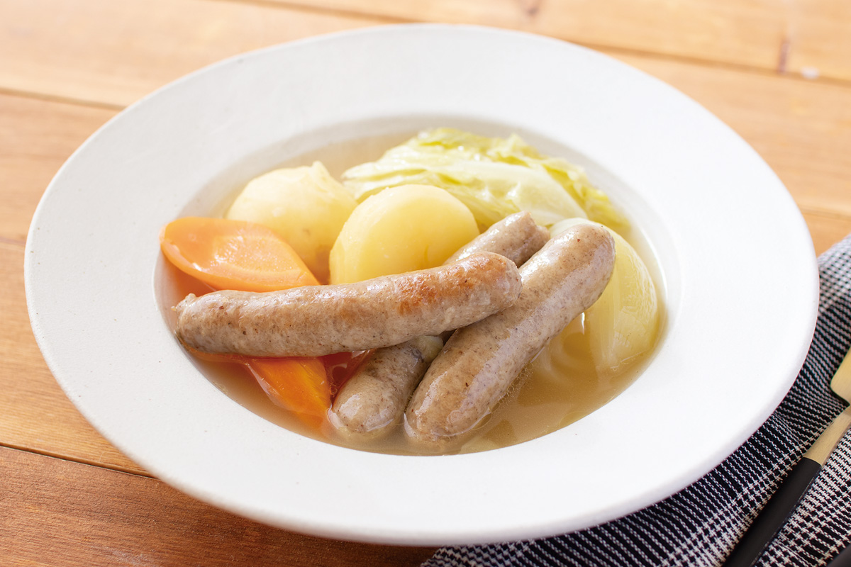 生ソーセージと野菜のポトフ