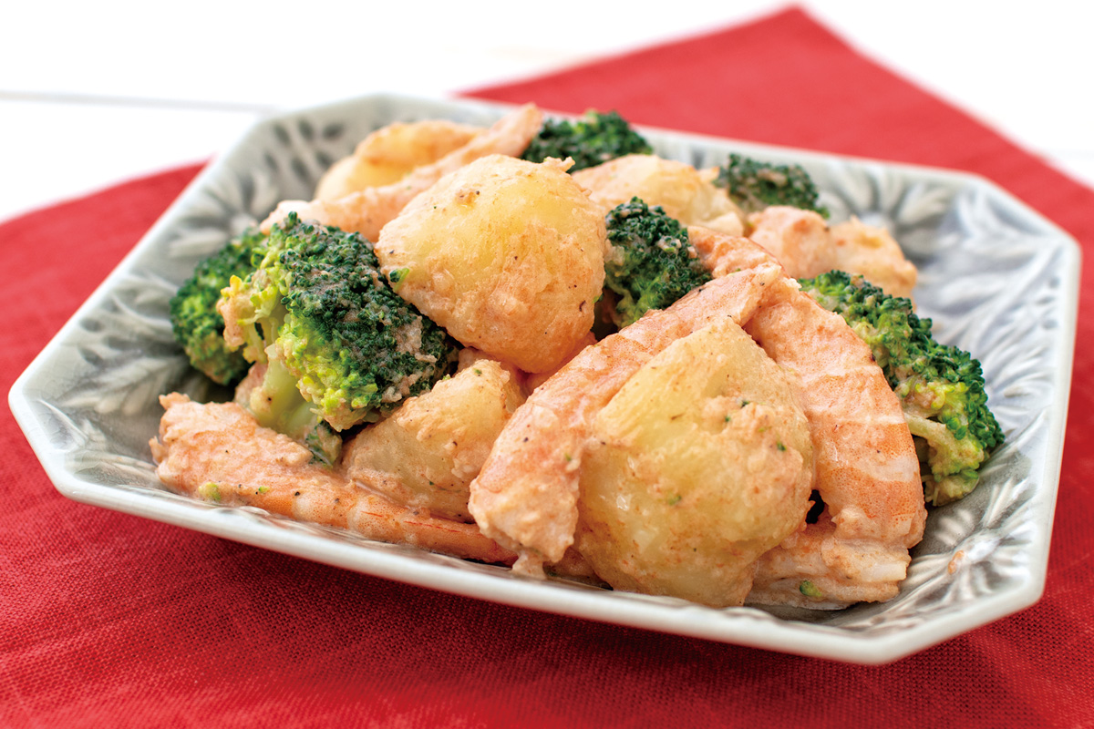 えびとブロッコリーのオーロラポテト