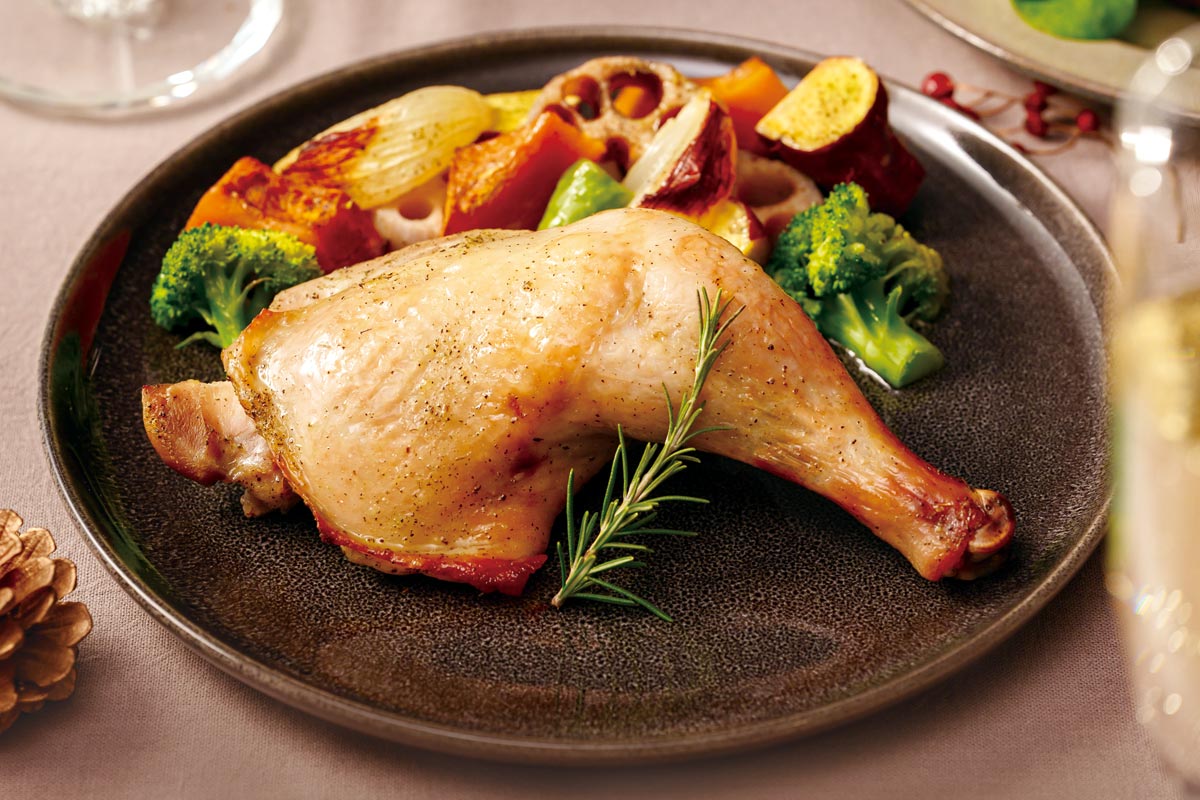 オリーブ塩のローストチキン