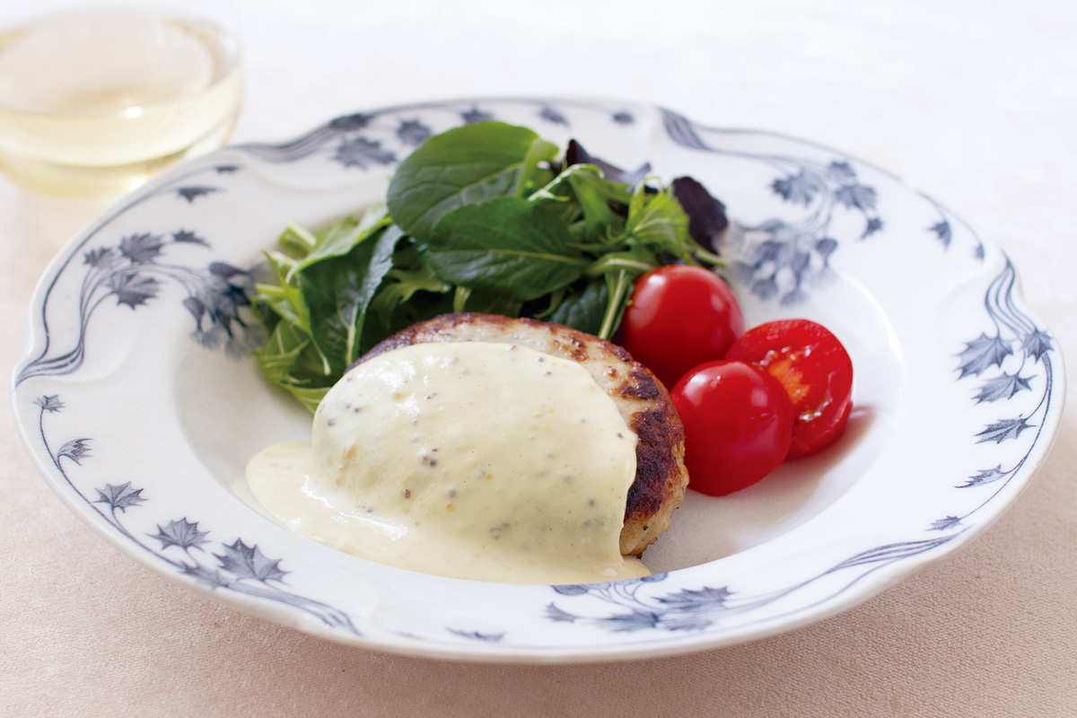 マスタードソースのハンバーグ