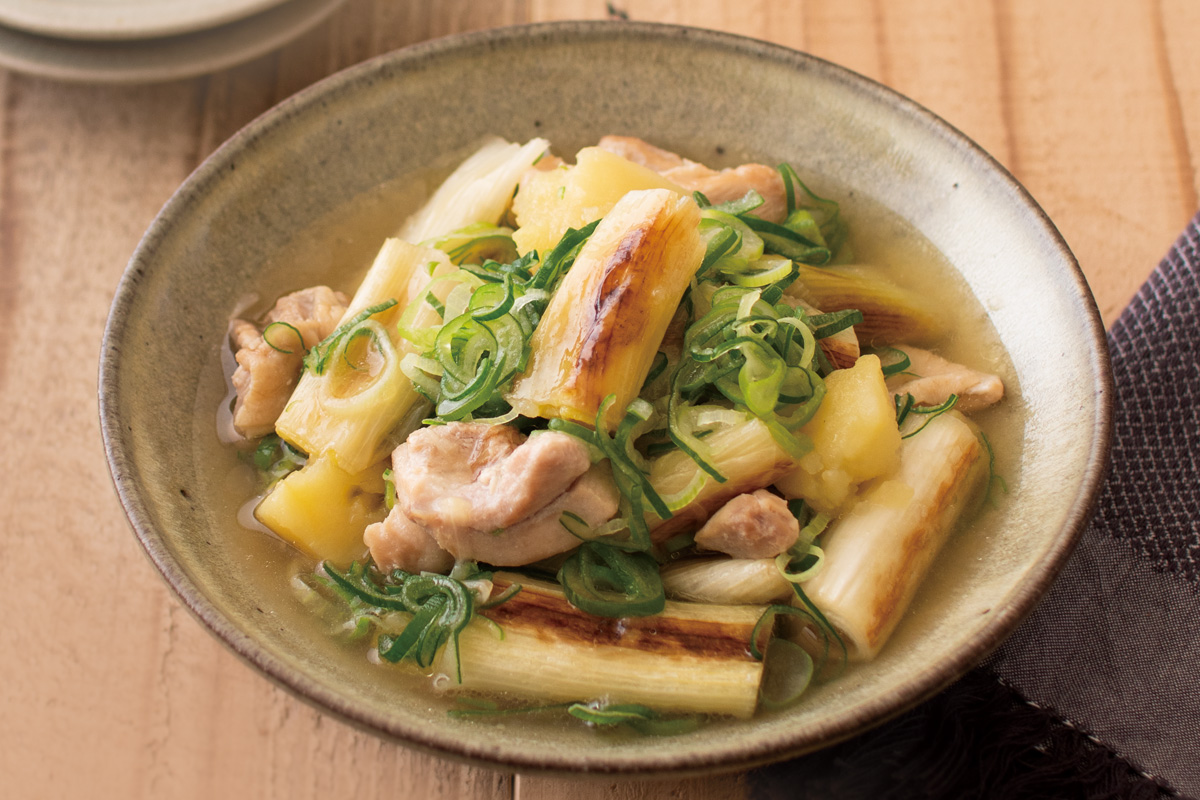 曲がりネギの鶏じゃが