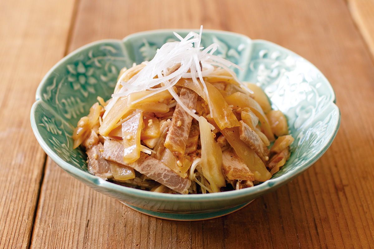 ザーサイと叉焼の簡単小皿