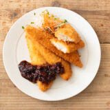 舌平目フライの梅肉タレがけ