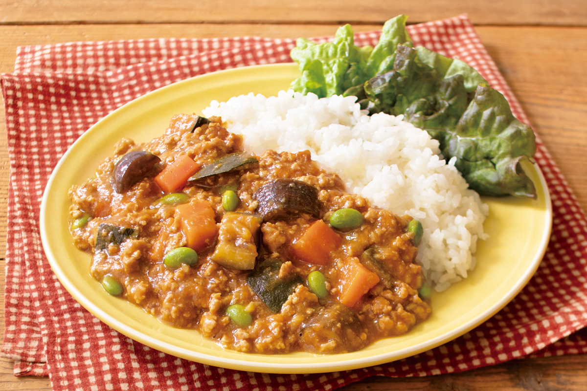 ごろごろ夏野菜のキーマカレー