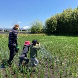 子供たちに大人気の除草機