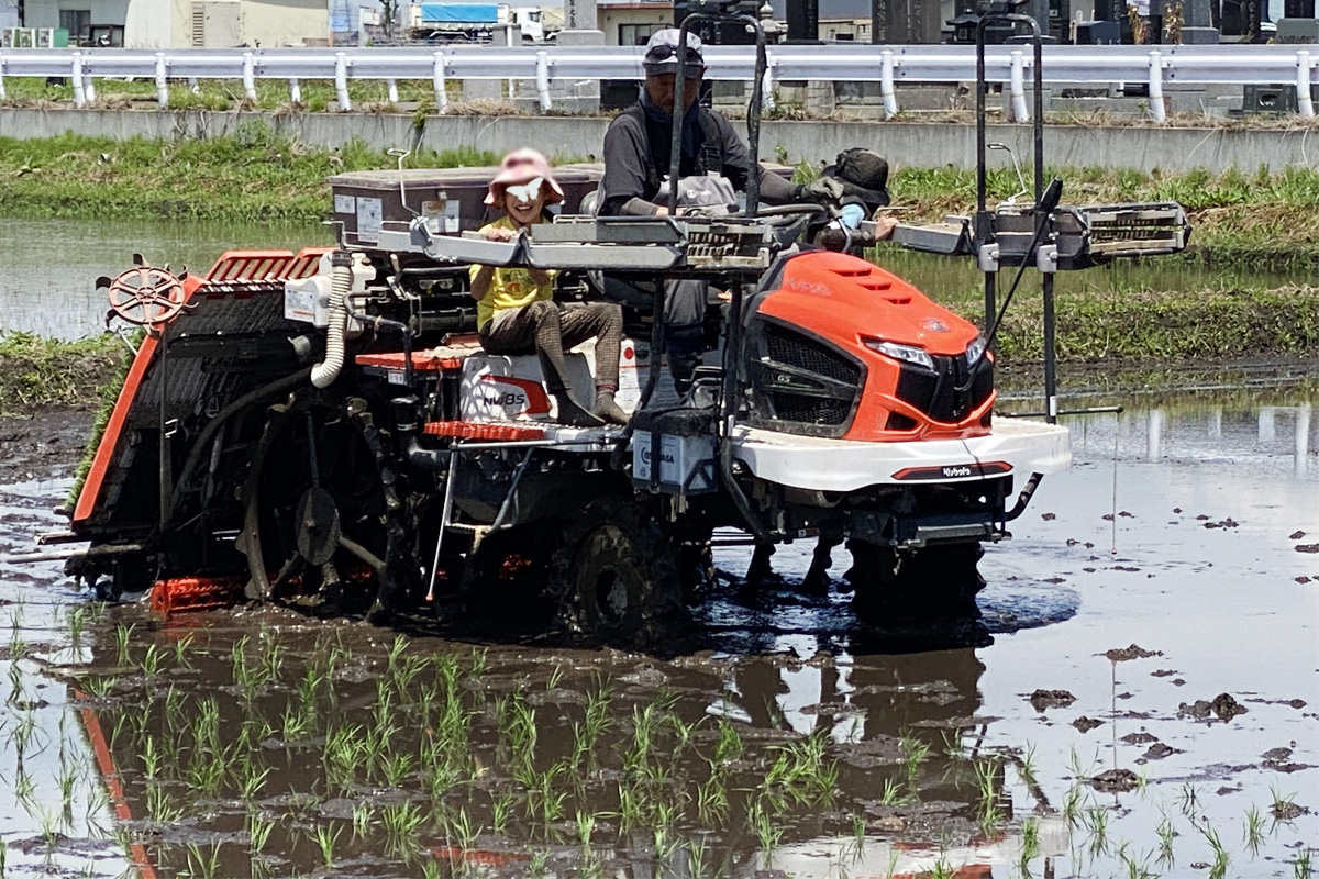 田植え機乗車体験