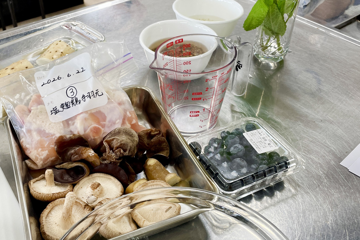 今回使用した食材たち