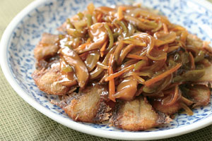 カレイの甘酢あんかけ