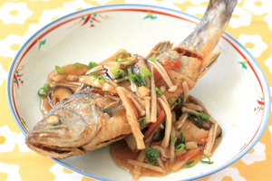 セイゴのから揚げさっぱりあんかけ