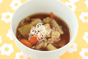 牛スジスープの根菜煮