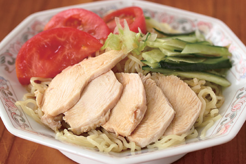 塩鶏の冷やし中華