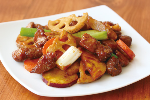 根菜の酢豚