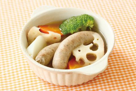 生ソーセージの根菜ポトフ