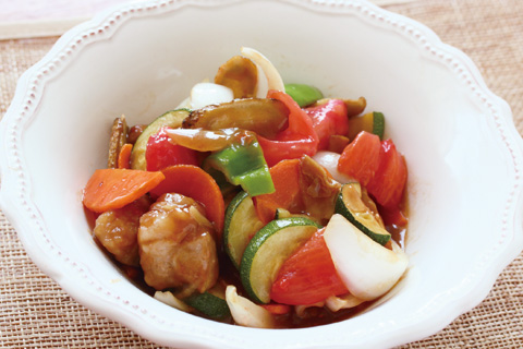 豚カレー用サイコロカットで夏の酢豚