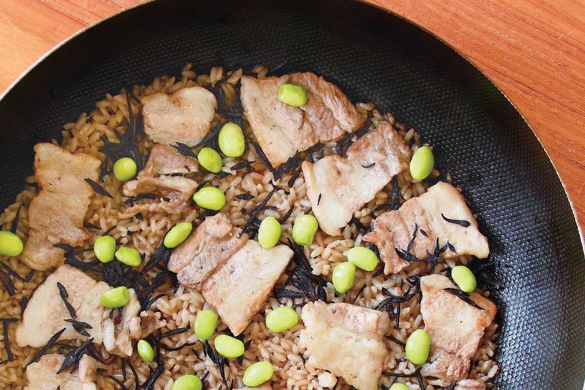 豚バラとひじきの炊き込みご飯