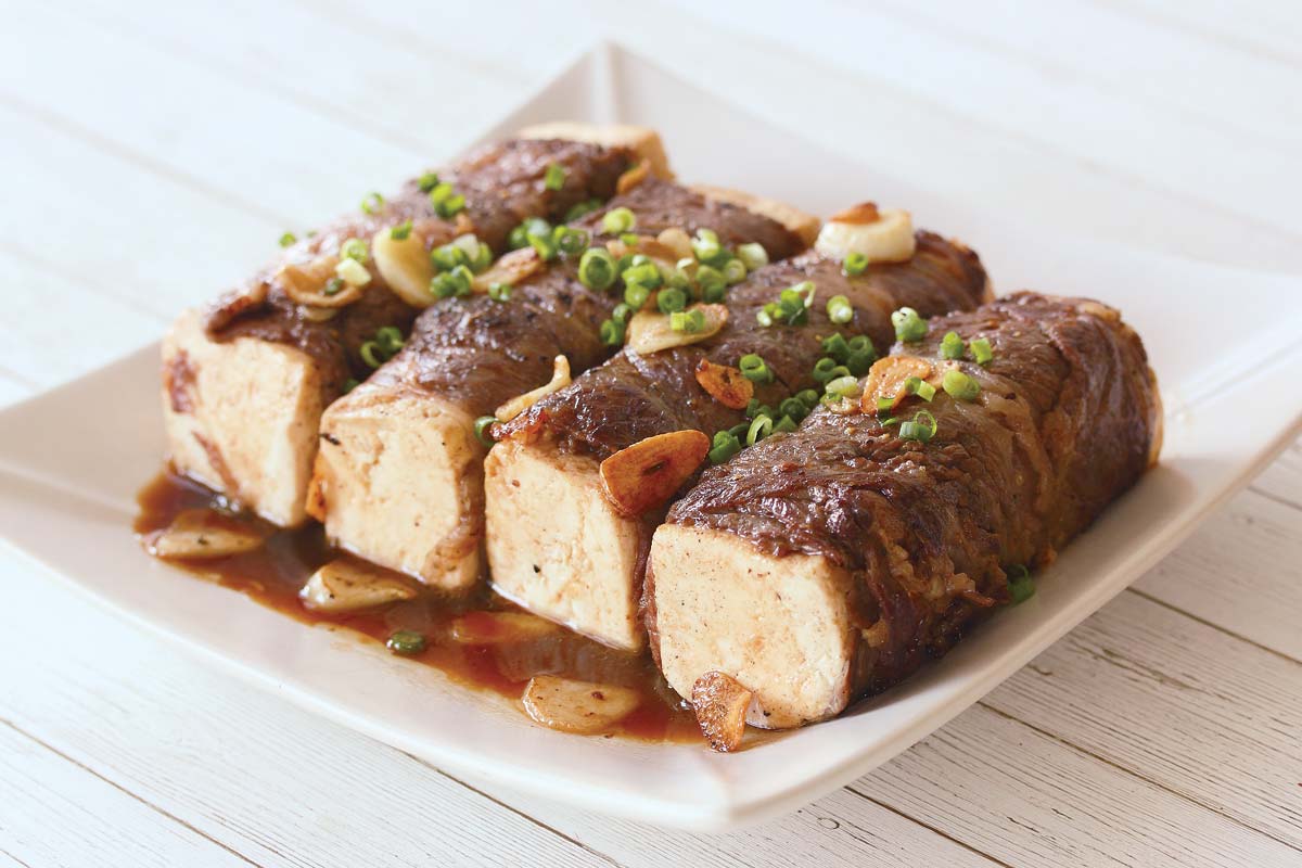 豆腐の肉巻きステーキ