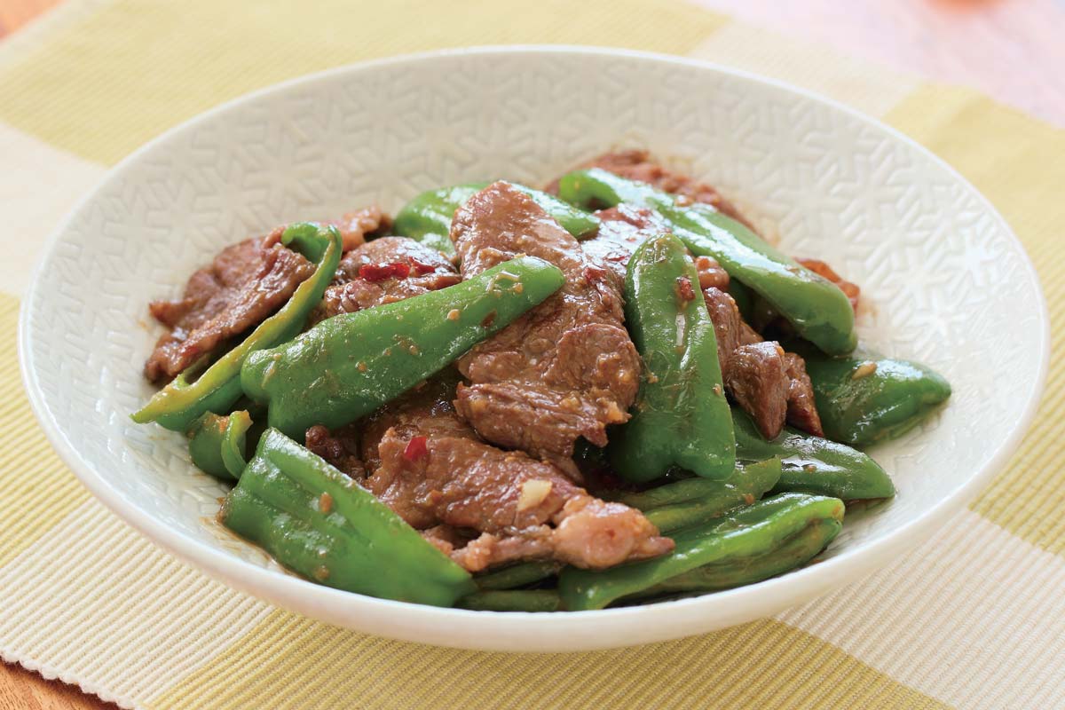 牛肉とピーマンのにんにく味噌炒め