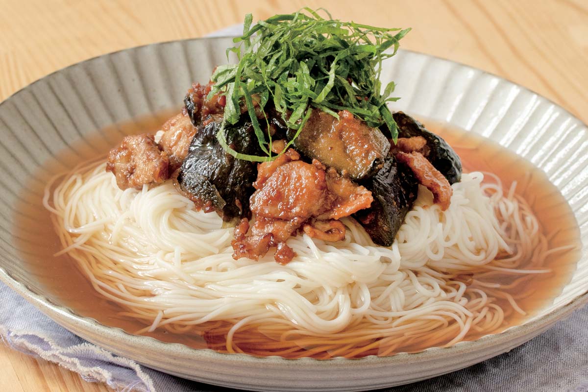 なすの肉みそのっけ麺