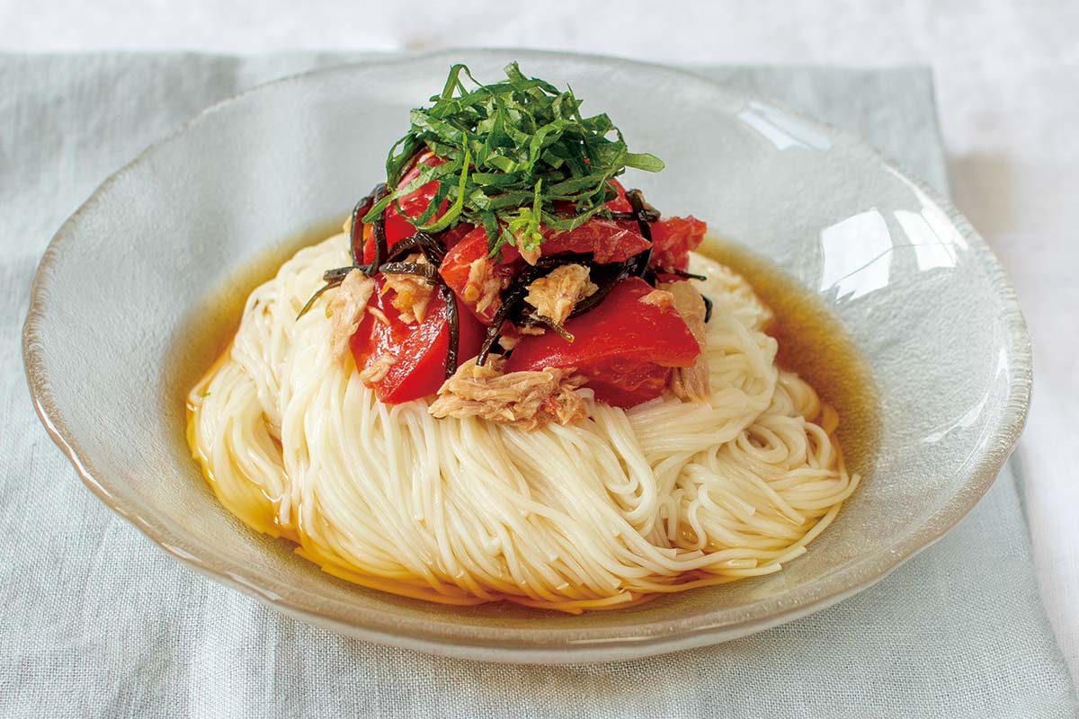 トマツナこんぶ麺