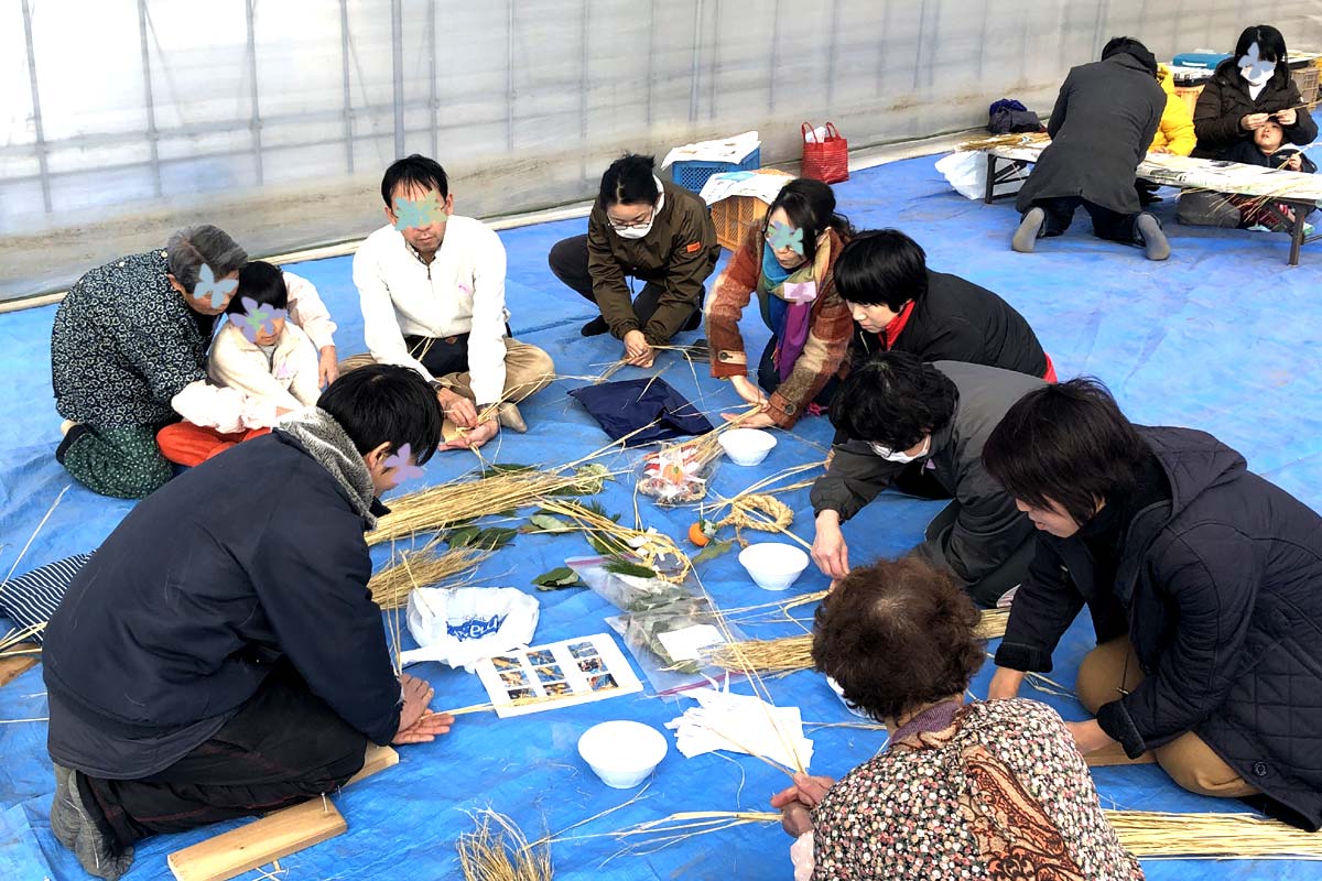 しめ縄、輪飾りづくり