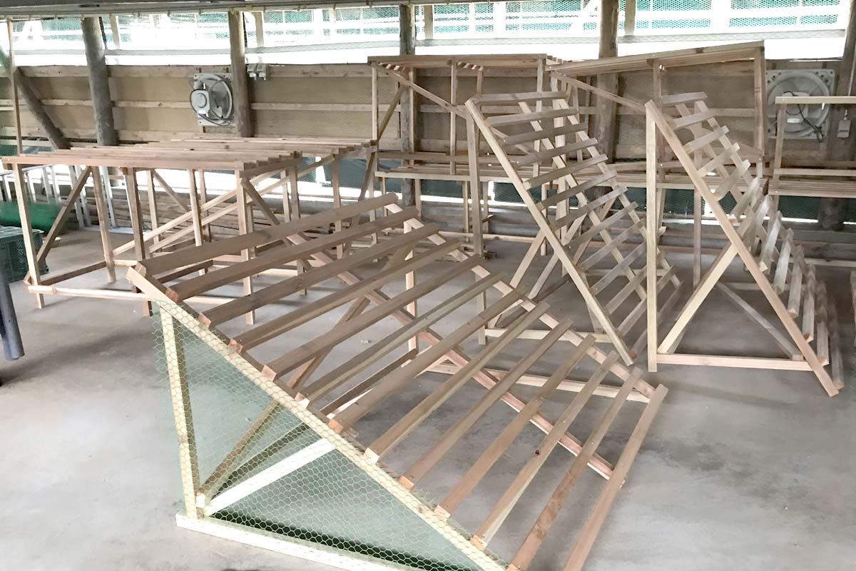 「止まり木」は全て手作り