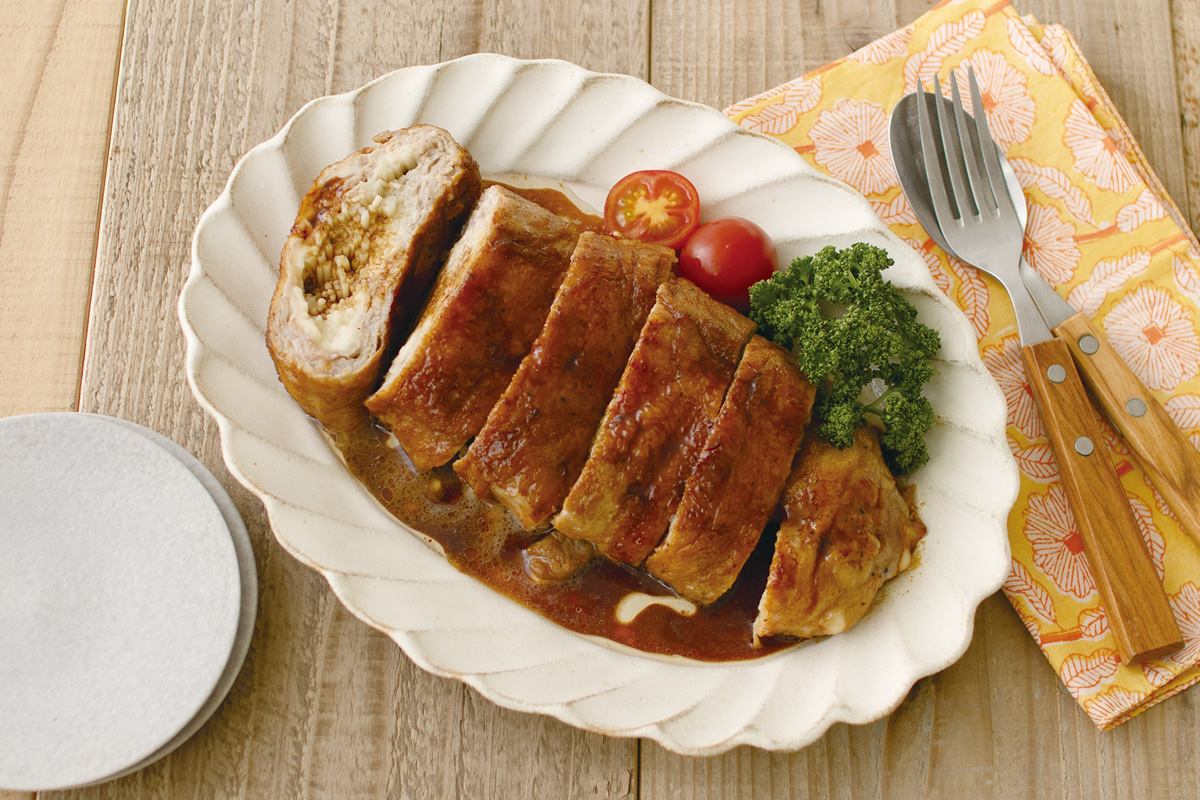 えのきとチーズの蒸し焼き豚ロール