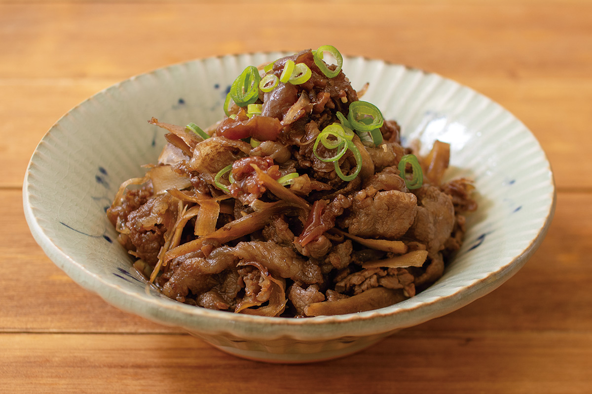 梅シロップを使った梅香る牛肉しぐれ煮