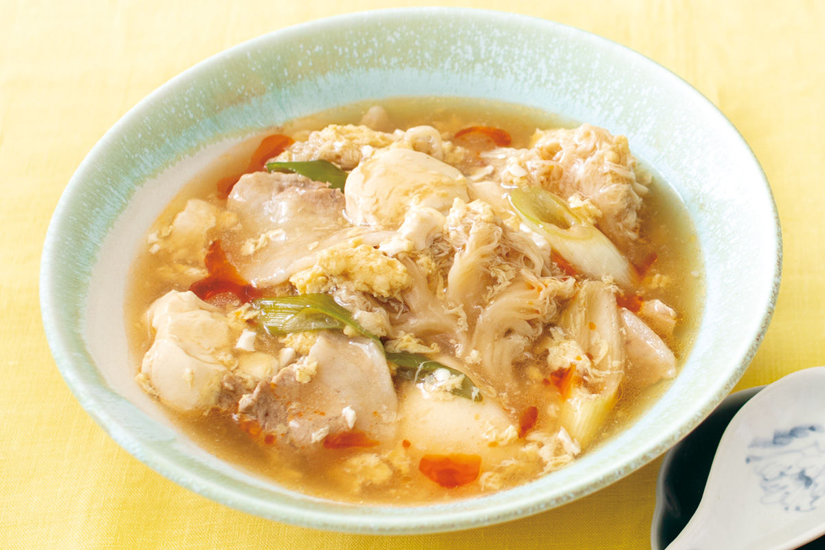 豚肉とヤマブシ茸の酸辣湯
